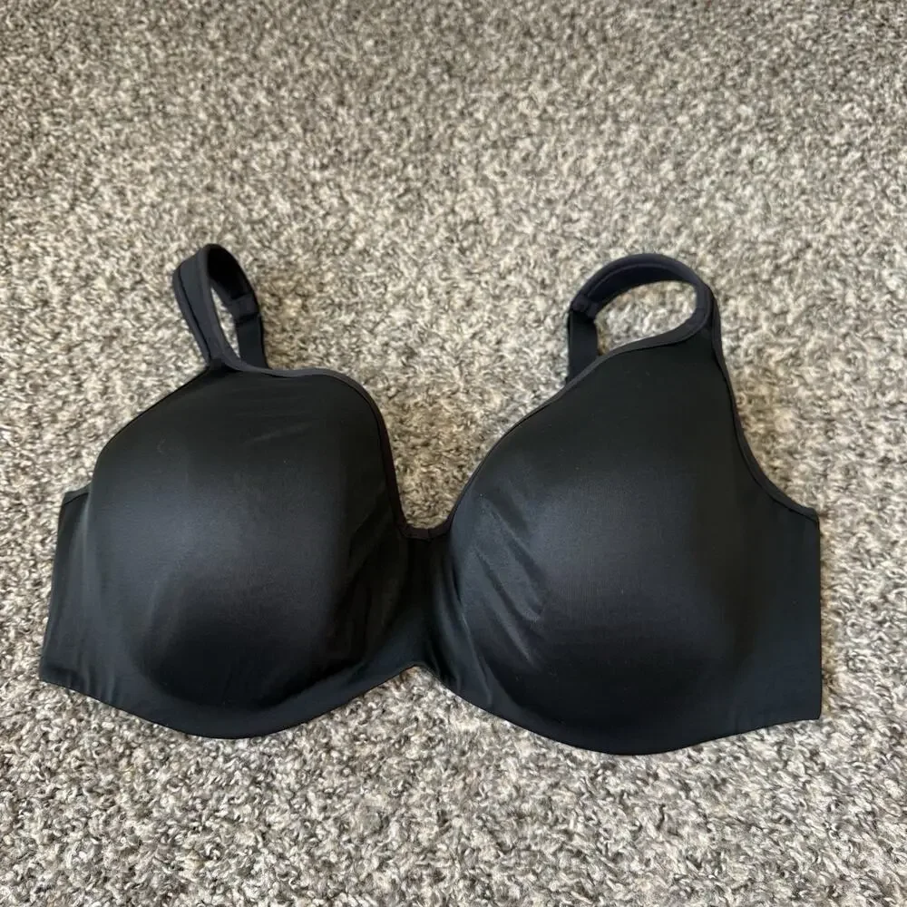 Cacique Smooth Lightly Lined Balconette Bra 42F Underwire Black NEW WITHOUT TAG